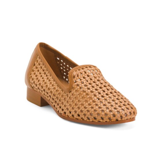 J. MCLAUGHLIN Vachetta Made In Spain Leather Melva Perforated Loafers - Picture 1 of 2